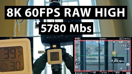 Тест на перегрев в 8K 60fps RAW (High) 5780 Mbs (723 MBs). Nikon Z9 в сауне!