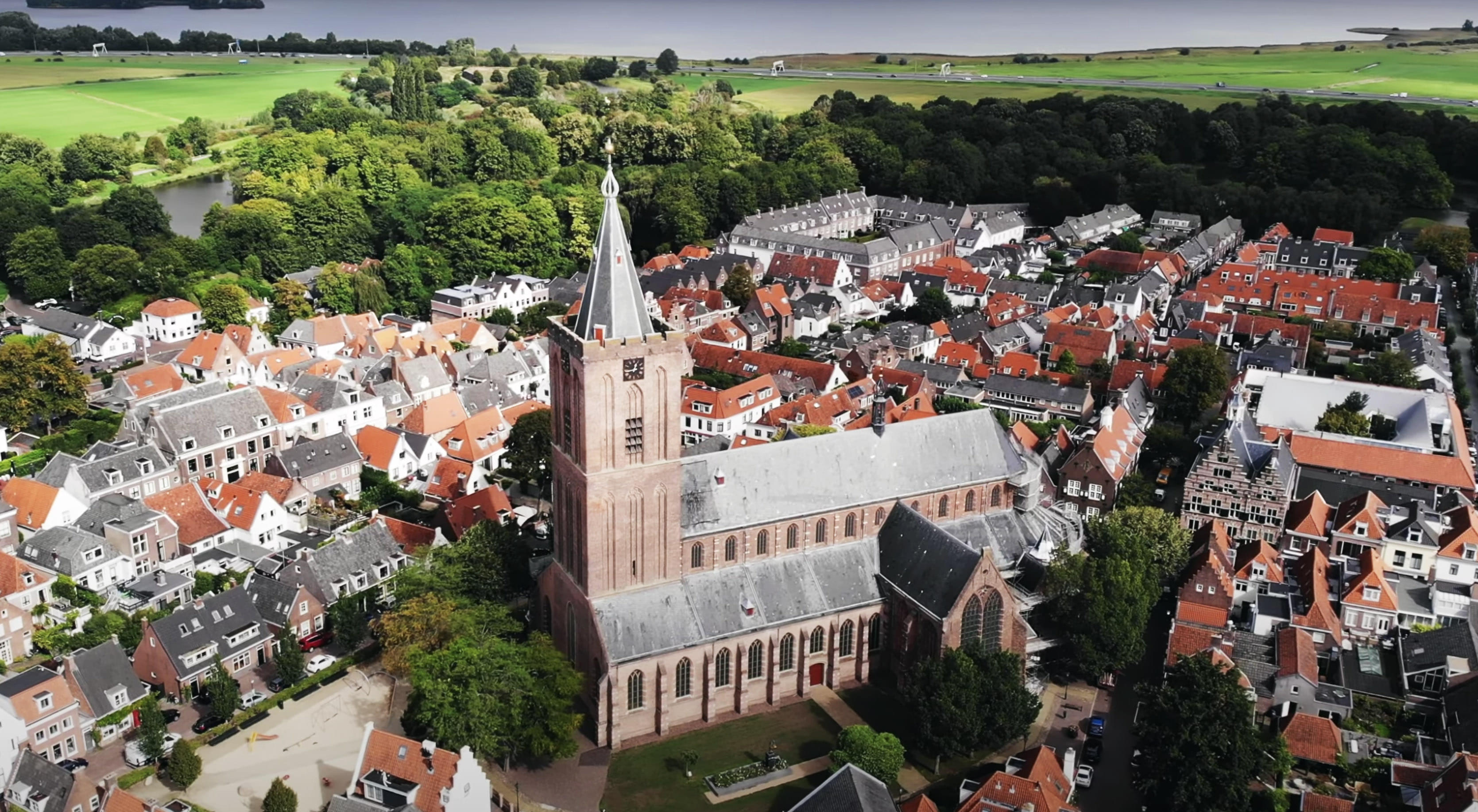 Grote Kerk Naarden Наарден Тревел блог о Голландии. Город Наарден с воздуха